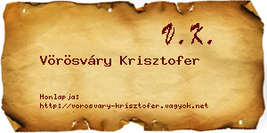 Vörösváry Krisztofer névjegykártya